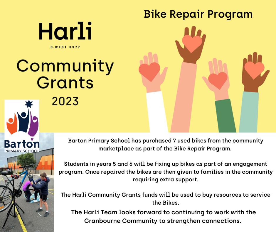 Harli Community Grants with Barton Primary School